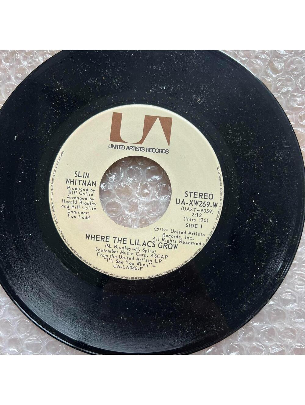 Slim Whitman – Where The Lilacs Grow 45rpm 7' Vinyl Record R86